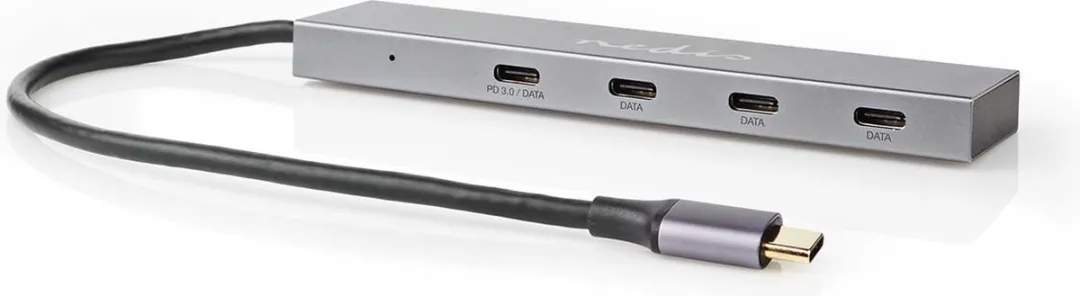 Nedis UHUBU3470AT USB-C Hub 4 Poorten 10Gbps - Antraciet