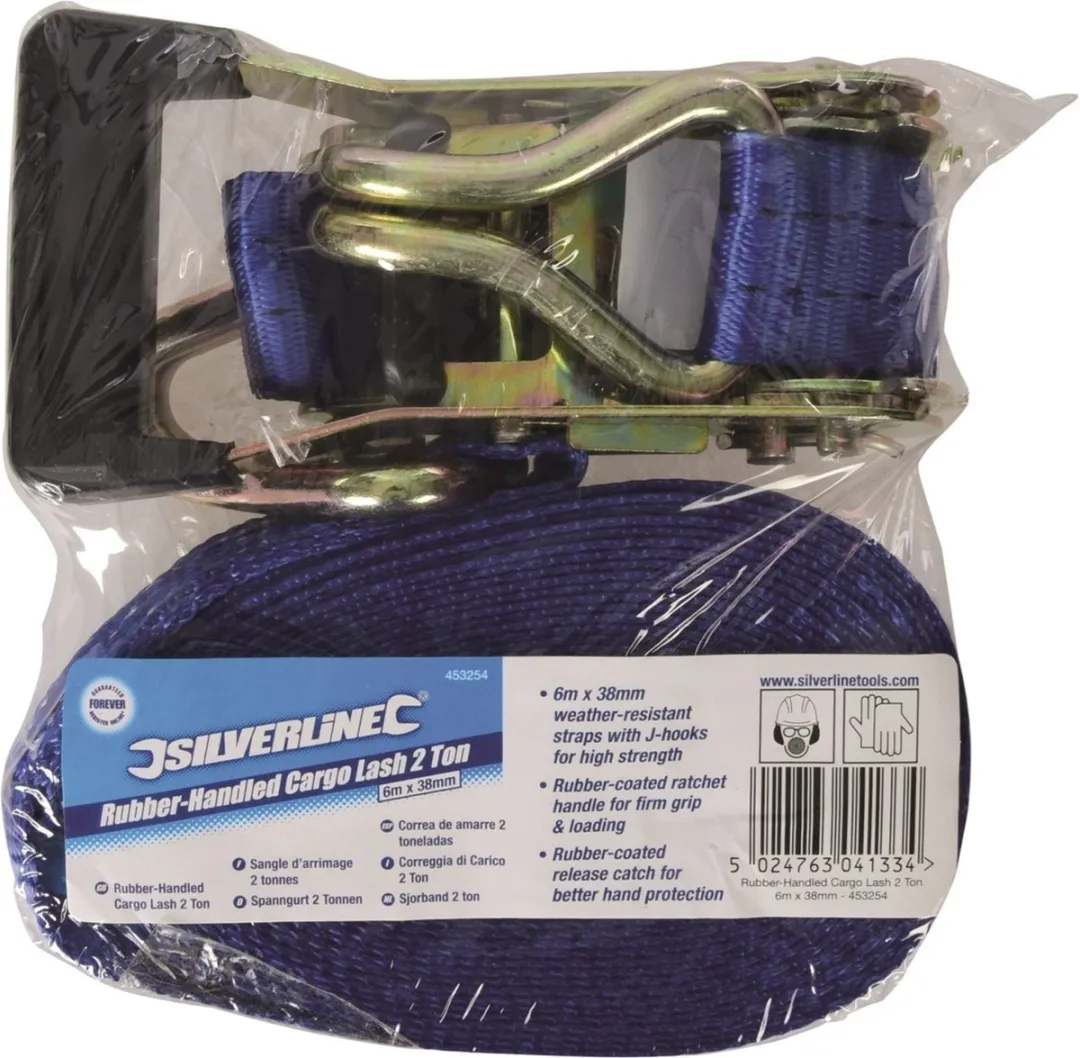Silverline Sjorband met ratel 6m 2000kg - Blauw