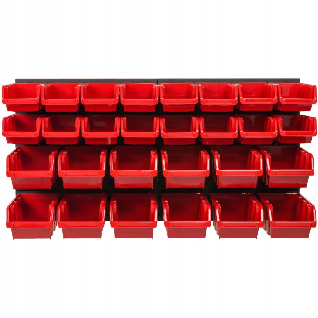 Prosperplast Gereedschapswand NTBNP1 - 28 Bakjes - Rood/Zwart