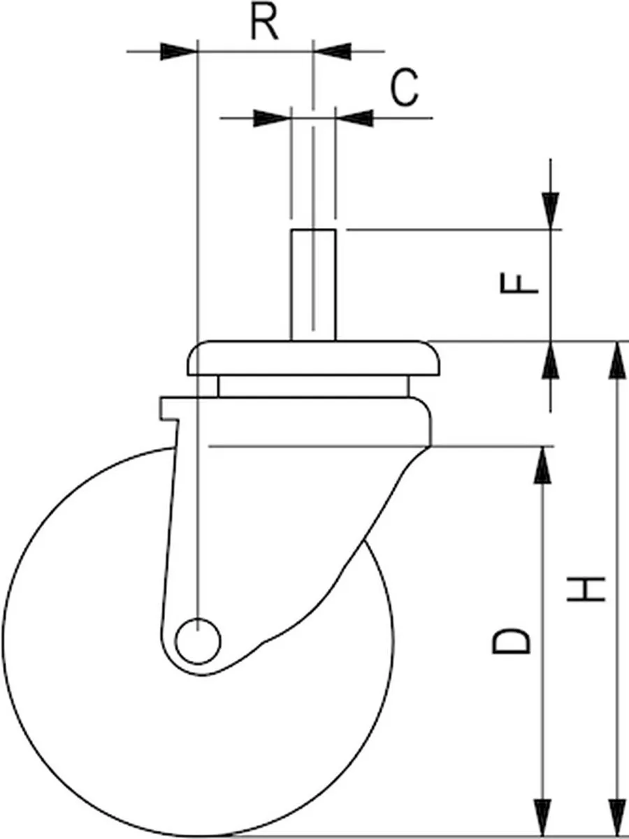 Würth Machinezwenkwiel met stelschroef - 35 kg - 4 Stuks