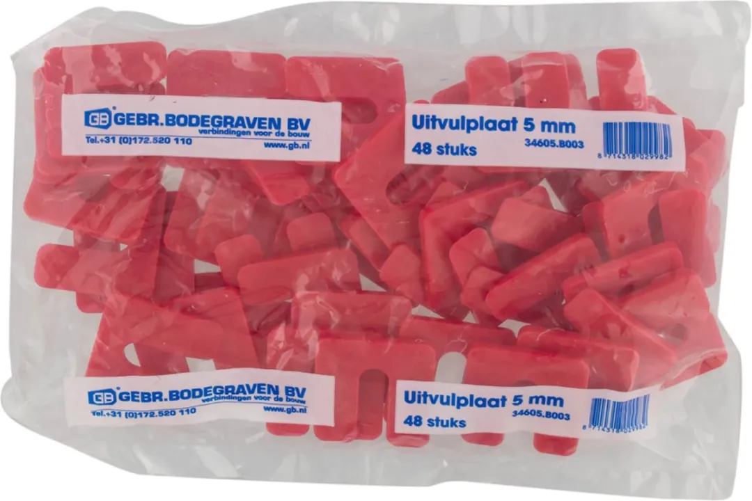 GB Uitvulplaatjes 5mm Rood - 48 Stuks
