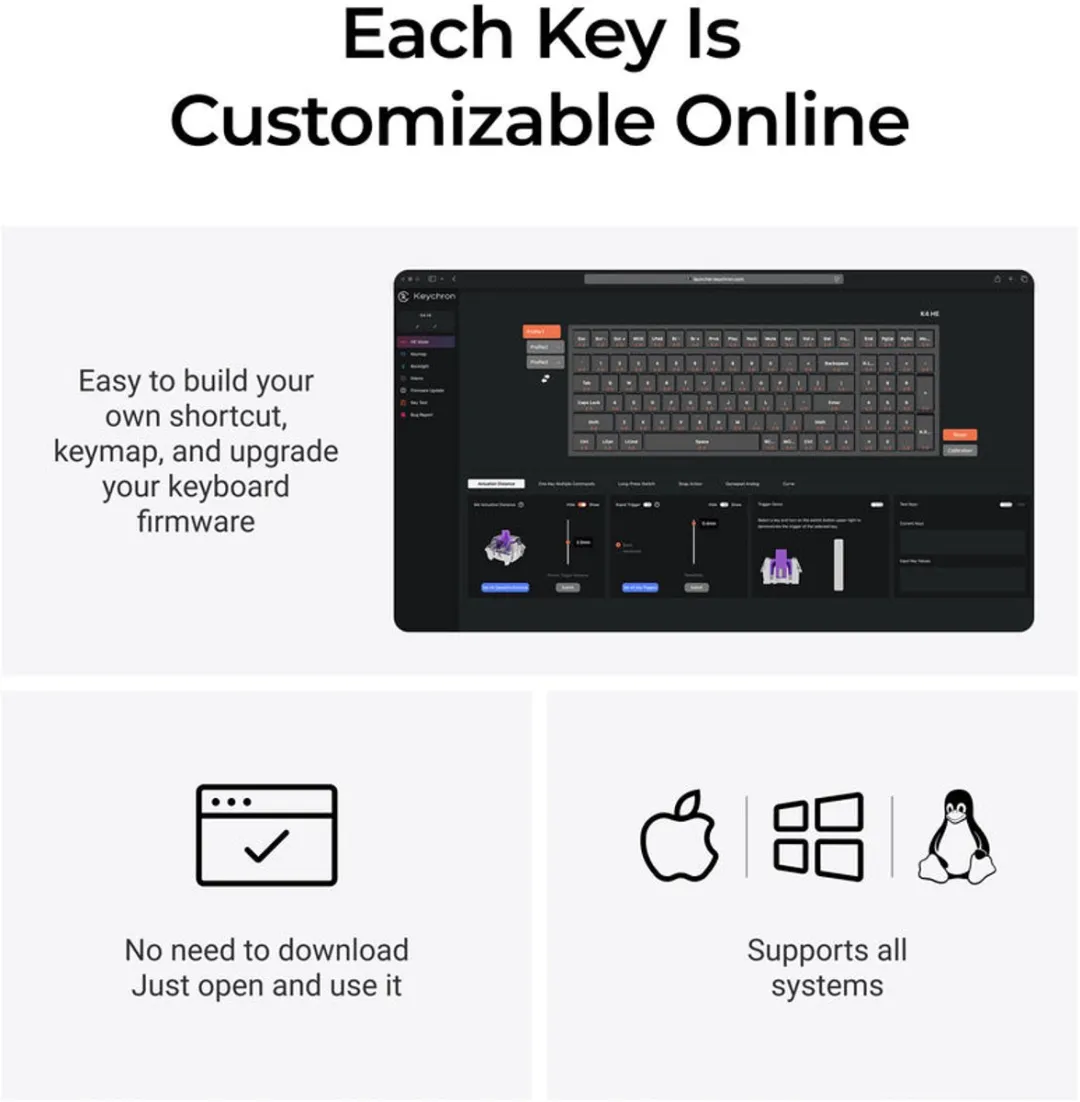 Keychron K4 HE K4H-J1 Toetsenbord - Nebula Switch - Zwart