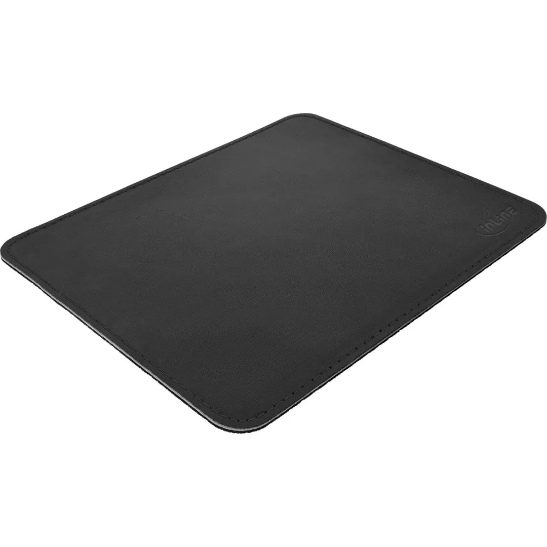 InLine Premium PU Lederen Muismat 55459L - Zwart