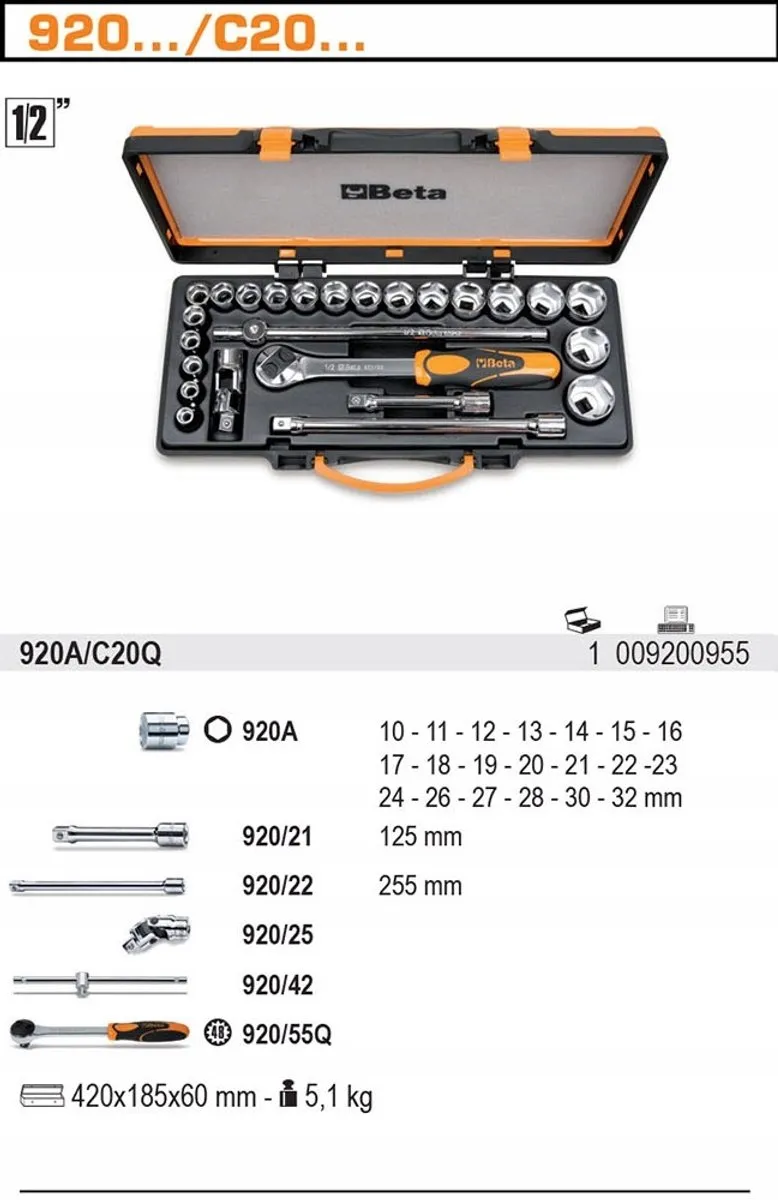 Beta 25-delige Doppenset 1/2" 10-32mm