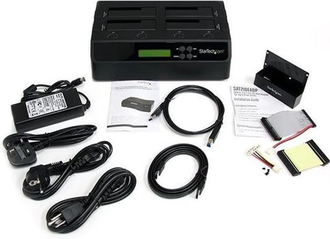 Startech SATDOCK4U3RE 4-Bay USB 3.0 eSATA Duplicator Dock - Zwart