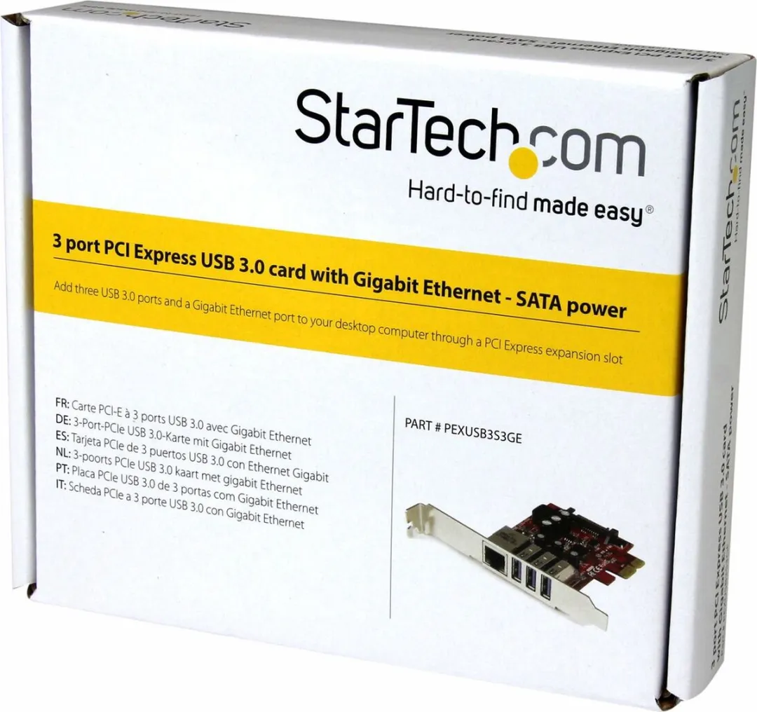 Startech PEXUSB3S3GE PCI-kaart USB 3.0 + Gigabit Ethernet