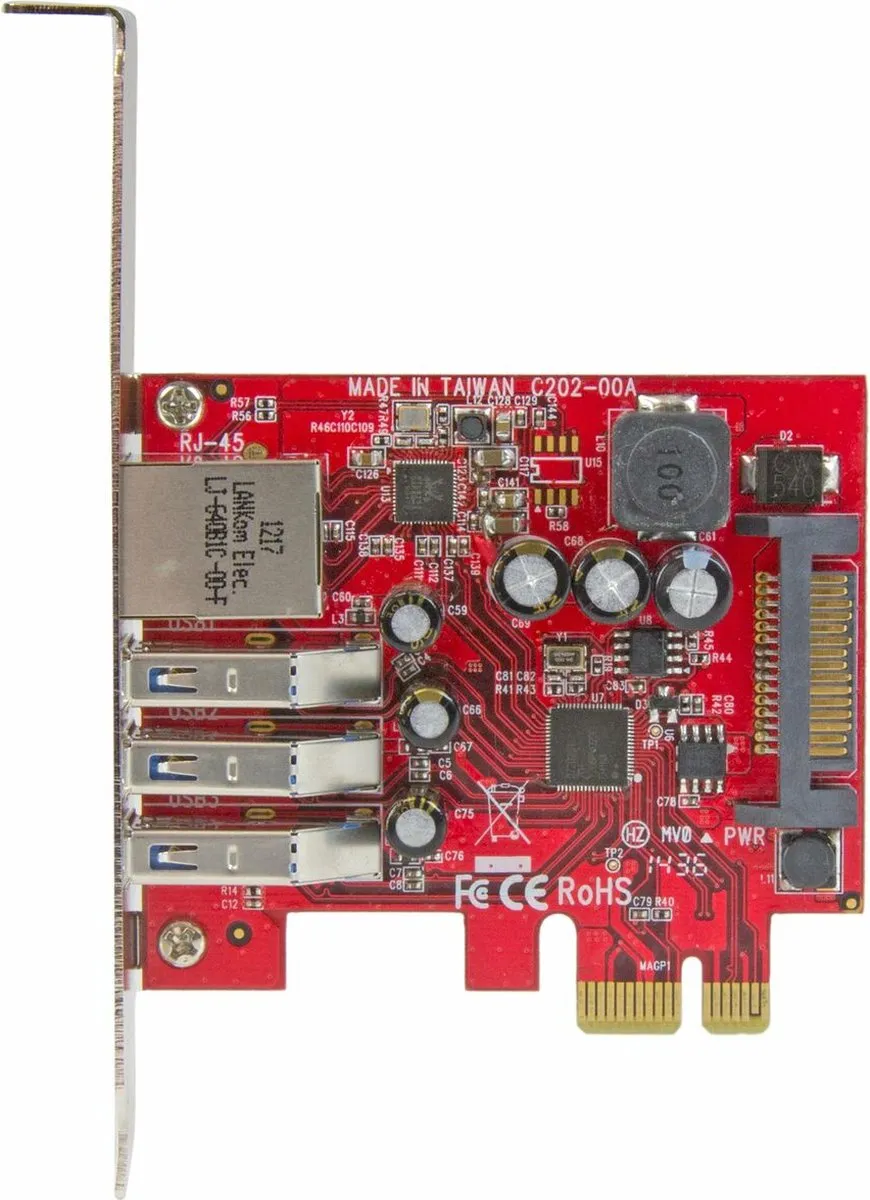 Startech PEXUSB3S3GE PCI-kaart USB 3.0 + Gigabit Ethernet