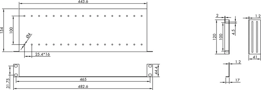 Value 19" Plank met 2 Verstelbare Verdelers - 1 HE - Zwart - afbeelding 6 van 6