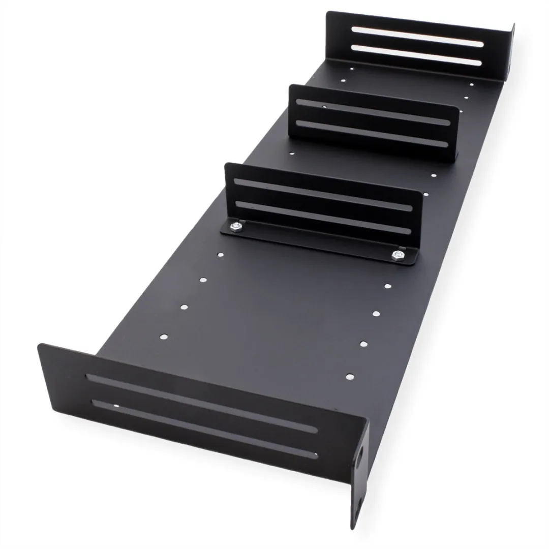 Value 19" Plank met 2 Verstelbare Verdelers - 1 HE - Zwart - afbeelding 5 van 6