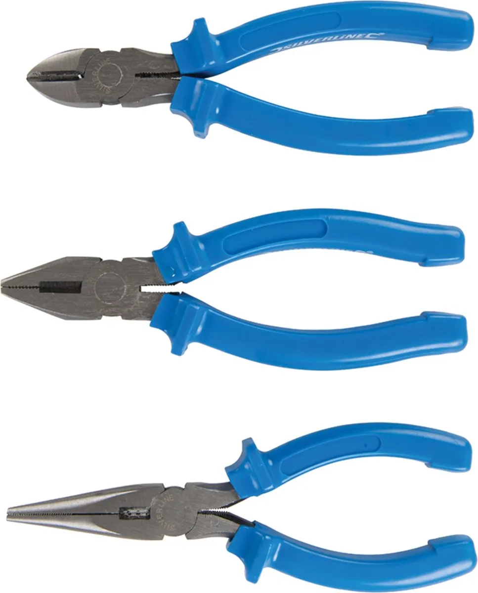 Silverline Tangenset 160mm 3-delig - Blauw