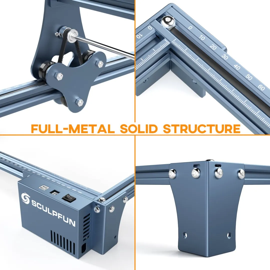 Sculpfun S9 Laser Graveermachine 5.5W - 410x415mm - Blauw