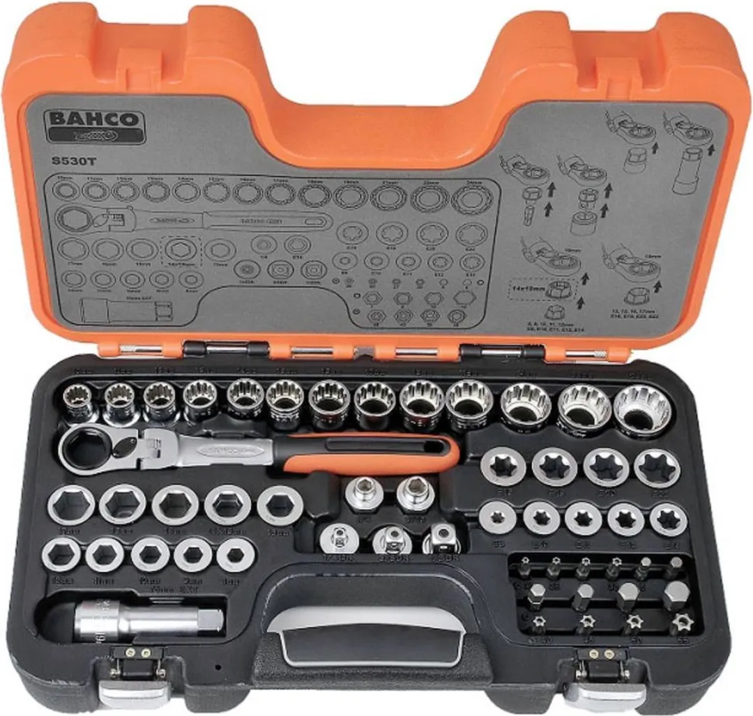 Bahco Pass-Trough Dopsleutelset S530T