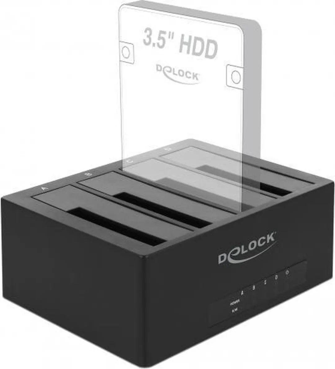 Delock 63930 USB-C Docking Station - 4x SATA HDD/SSD - Zwart