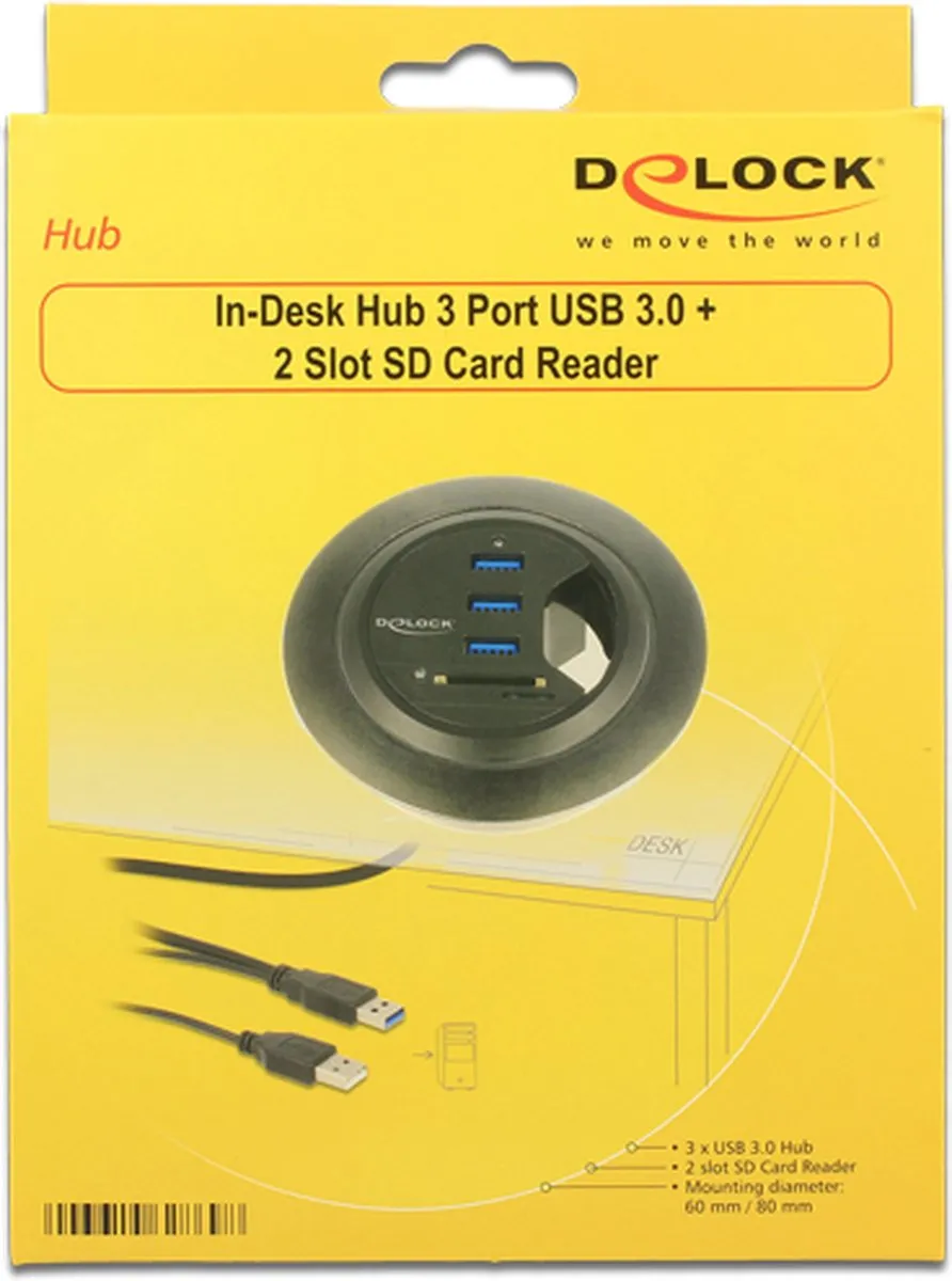 Delock 62869 USB3.0 Hub 5 Poorten - Zwart - afbeelding 6 van 6