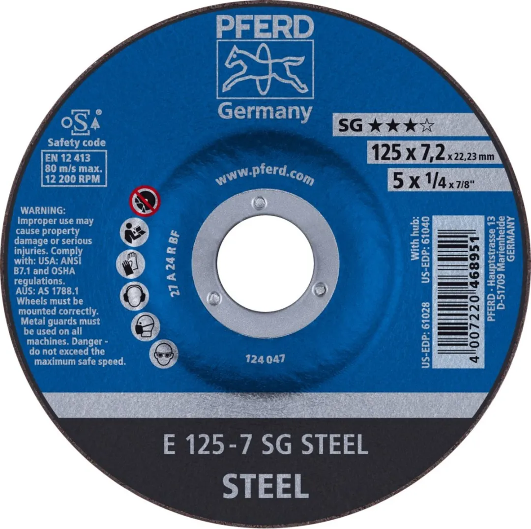 Pferd Afbraamschijf Staal E 125-7 SG STEEL