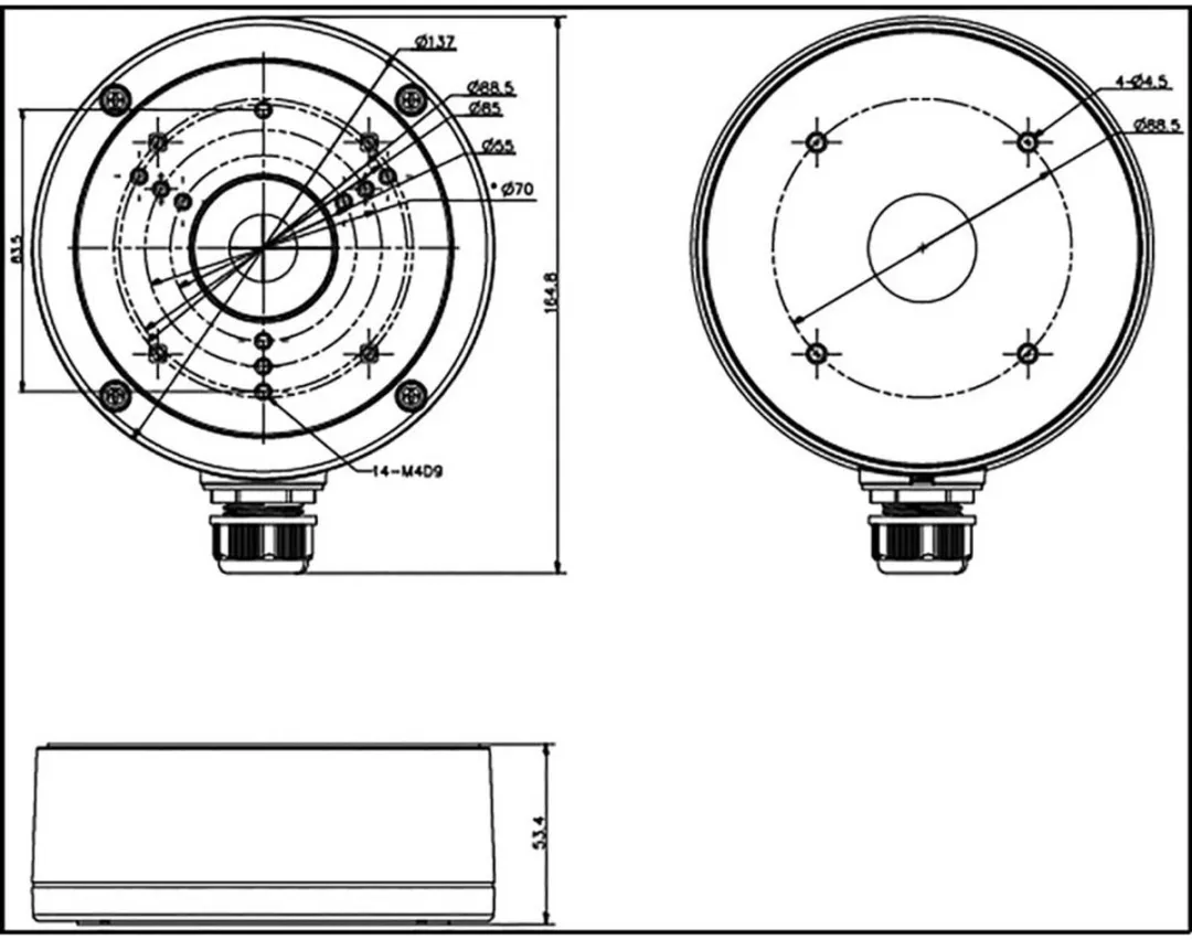 Hikvision DS-1280ZJ-S Montagebox - Aluminium - Wit