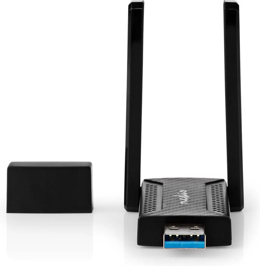 Nedis WSNWA1210BK Wi-Fi Dongel AC1200 - USB 3.0 - Zwart