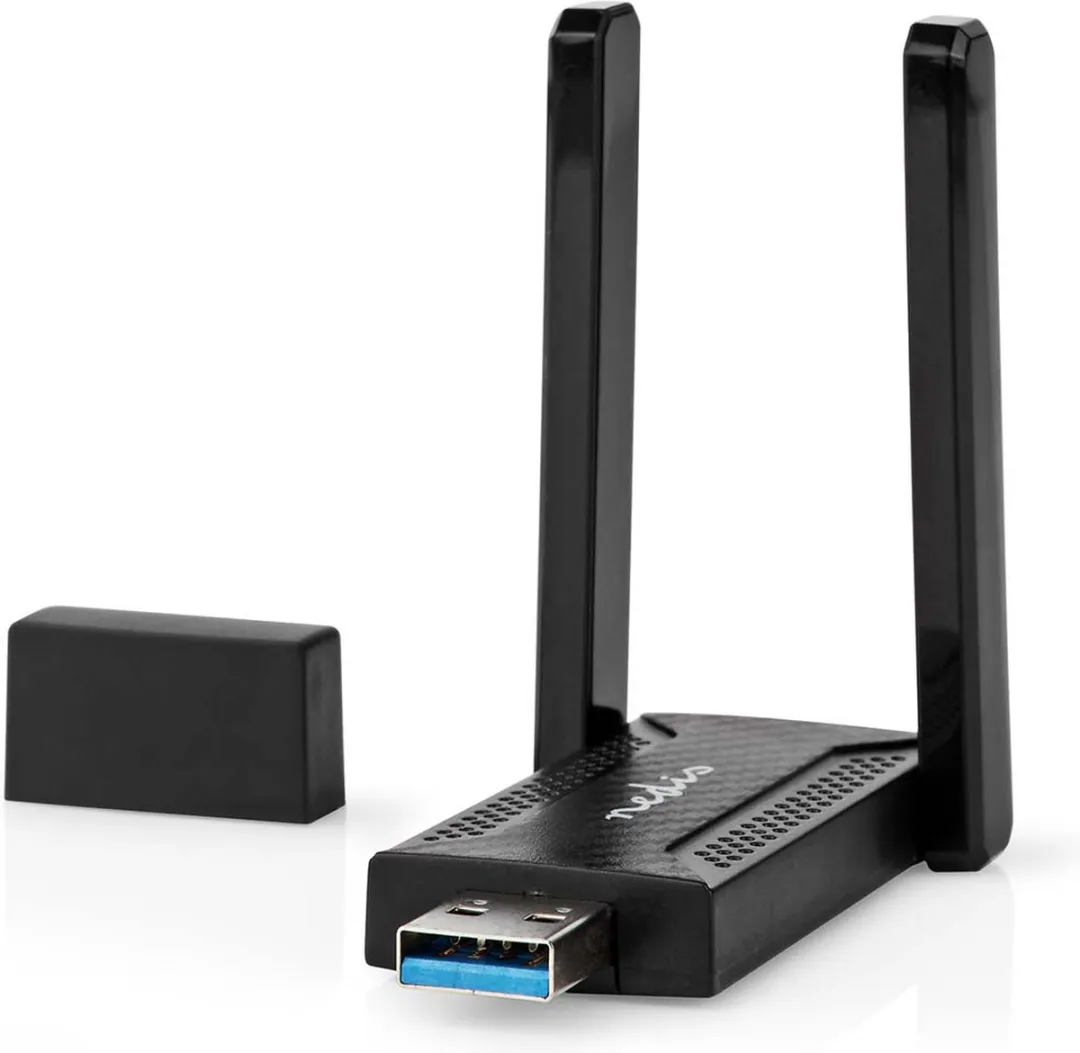 Nedis WSNWA1210BK Wi-Fi Dongel AC1200 - USB 3.0 - Zwart