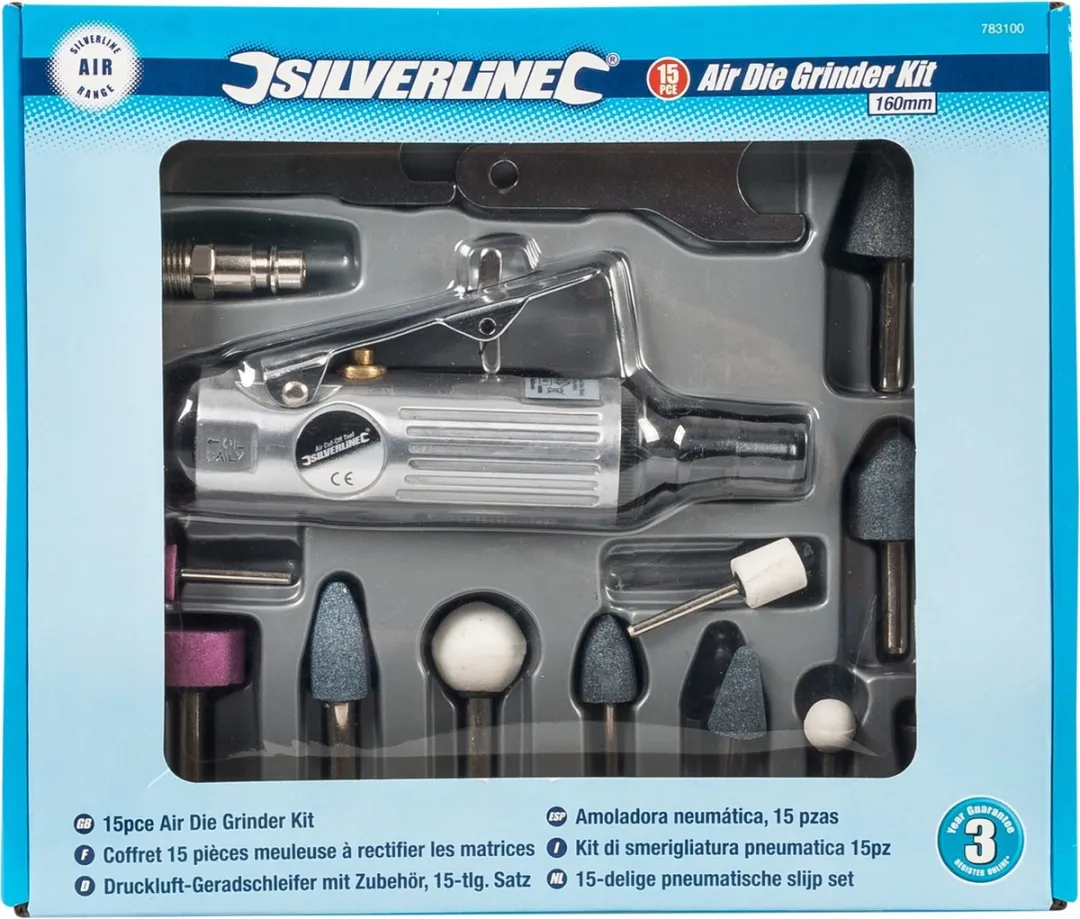 Silverline Pneumatische Slijpset 160mm 15-delig