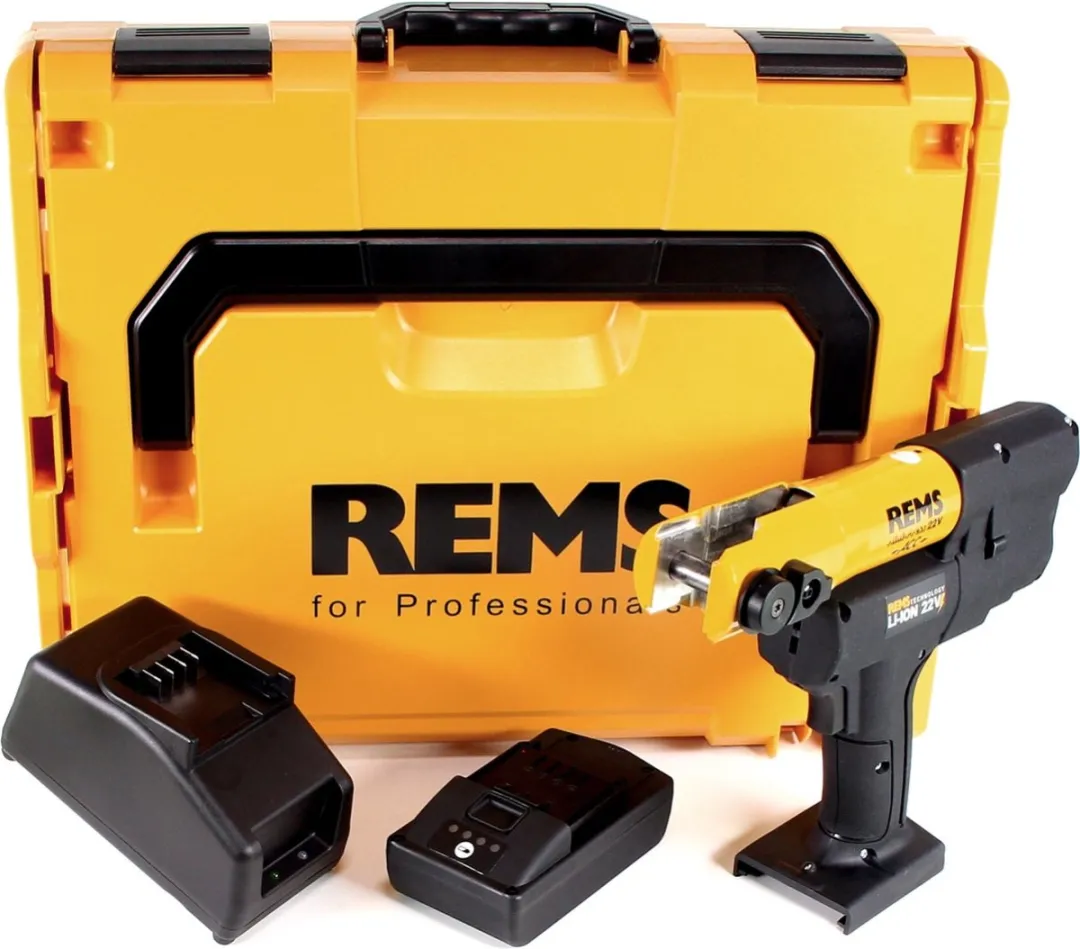 REMS Mini-Press ACC 22V Radiaalpers - Geel/Zwart - 2,5Ah + Oplader