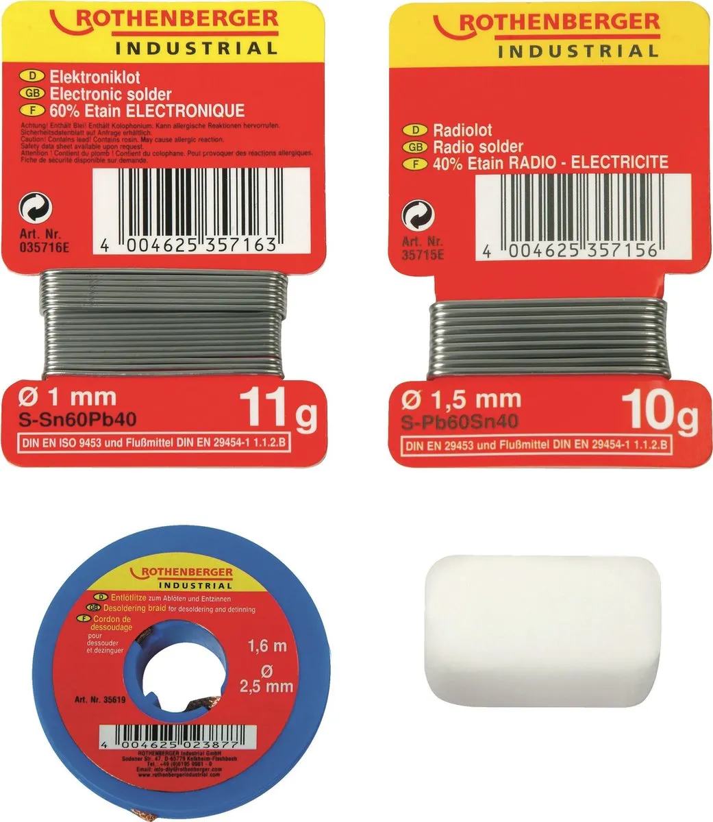 Rothenberger Soldeertin Set 4-delig