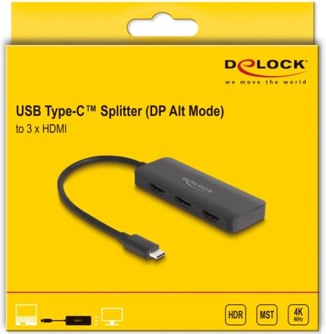 Delock 88040 Interface Hub - 3x HDMI - Zwart