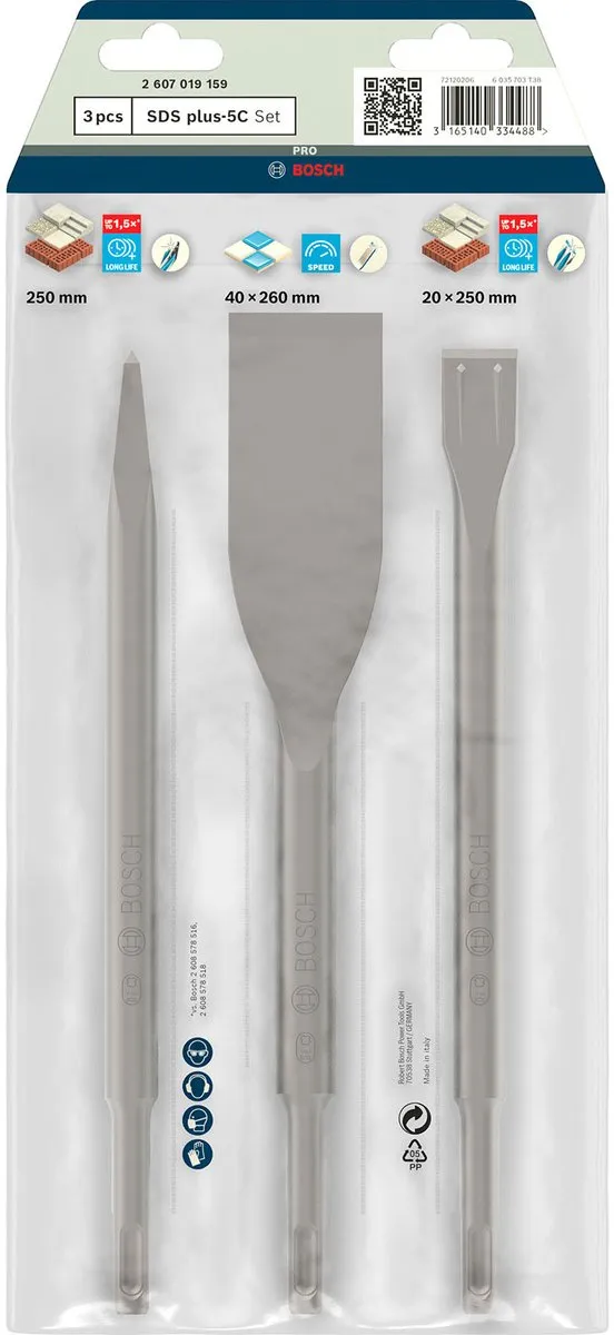 Bosch Professional SDS-Plus Beitel Set 3-delig - Hout