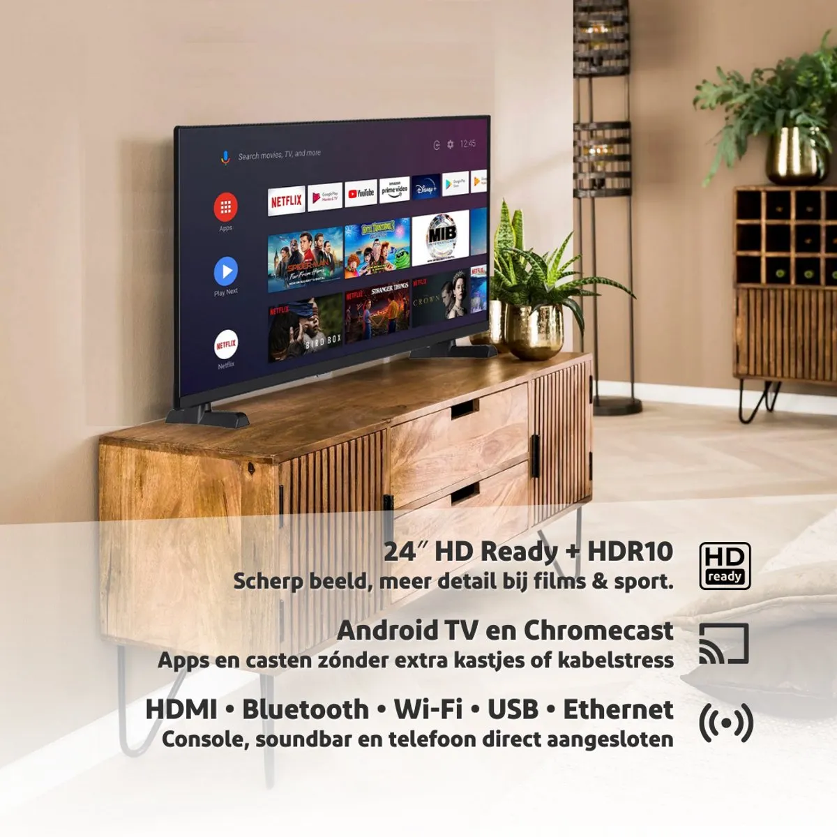 Salora SMART24TV Smart TV 24" - HD Ready - Zwart