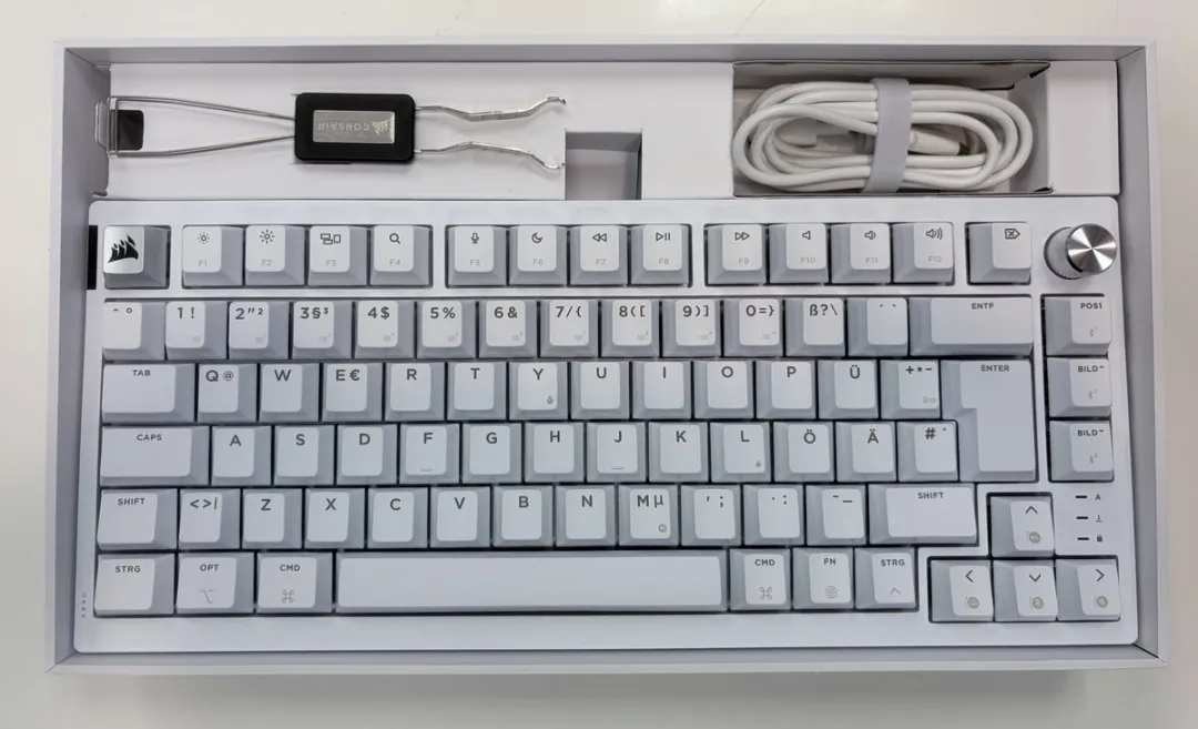 Corsair K65 Plus Draadloos Gamingtoetsenbord - Wit - Duits Layout