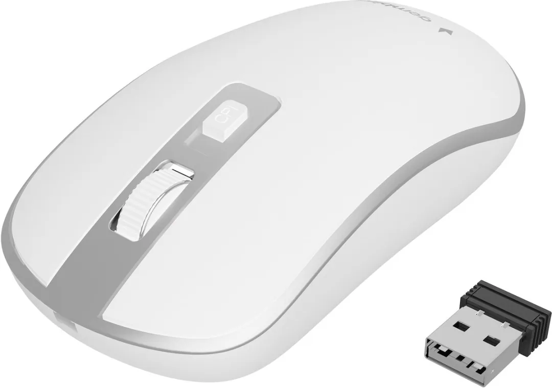 Gembird MUSW-4B-06-WS Ambidextrous Draadloze Muis - 1600 DPI - Wit/Zilver