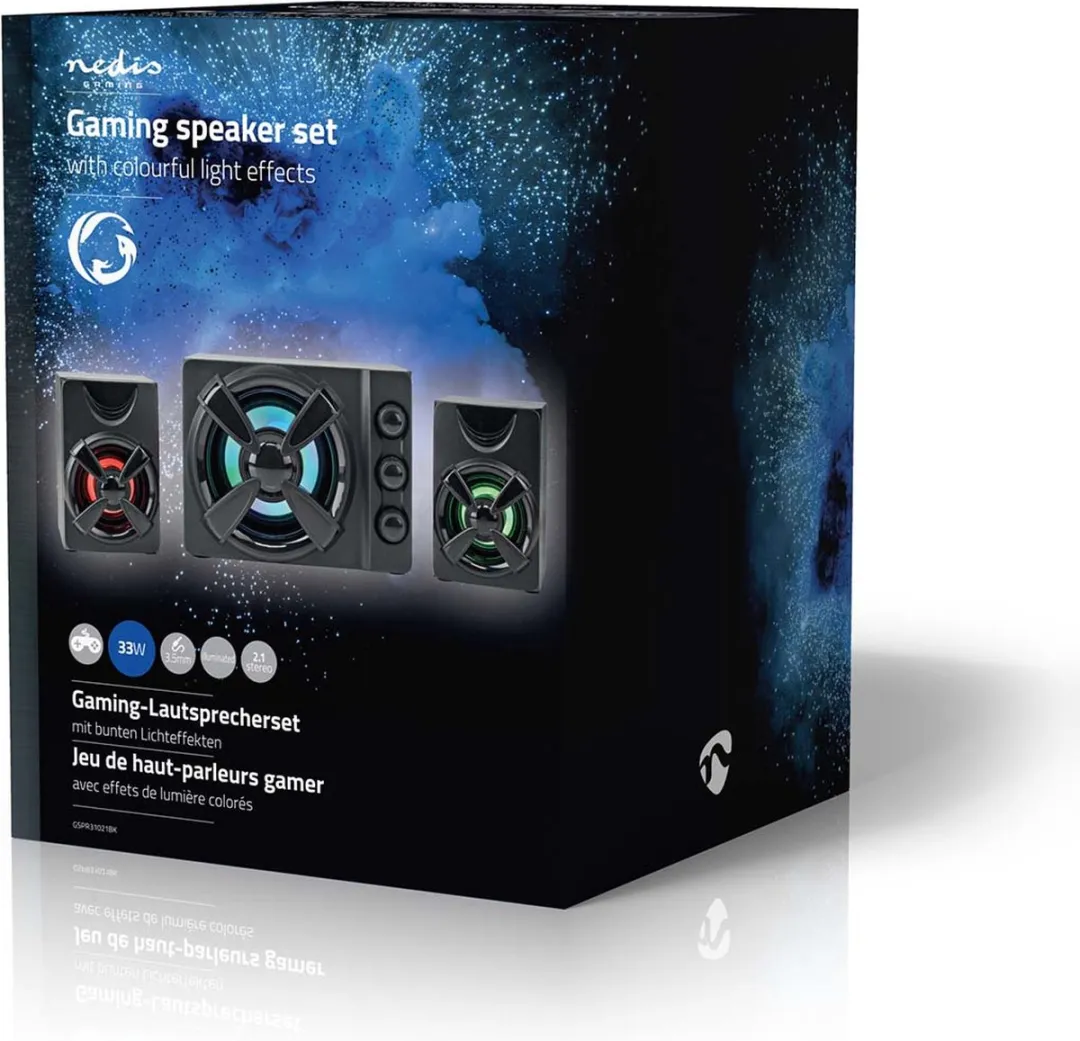 Nedis GSPR31021BK Gaming 2.1 Subwoofer - 33W - Zwart - afbeelding 6 van 6