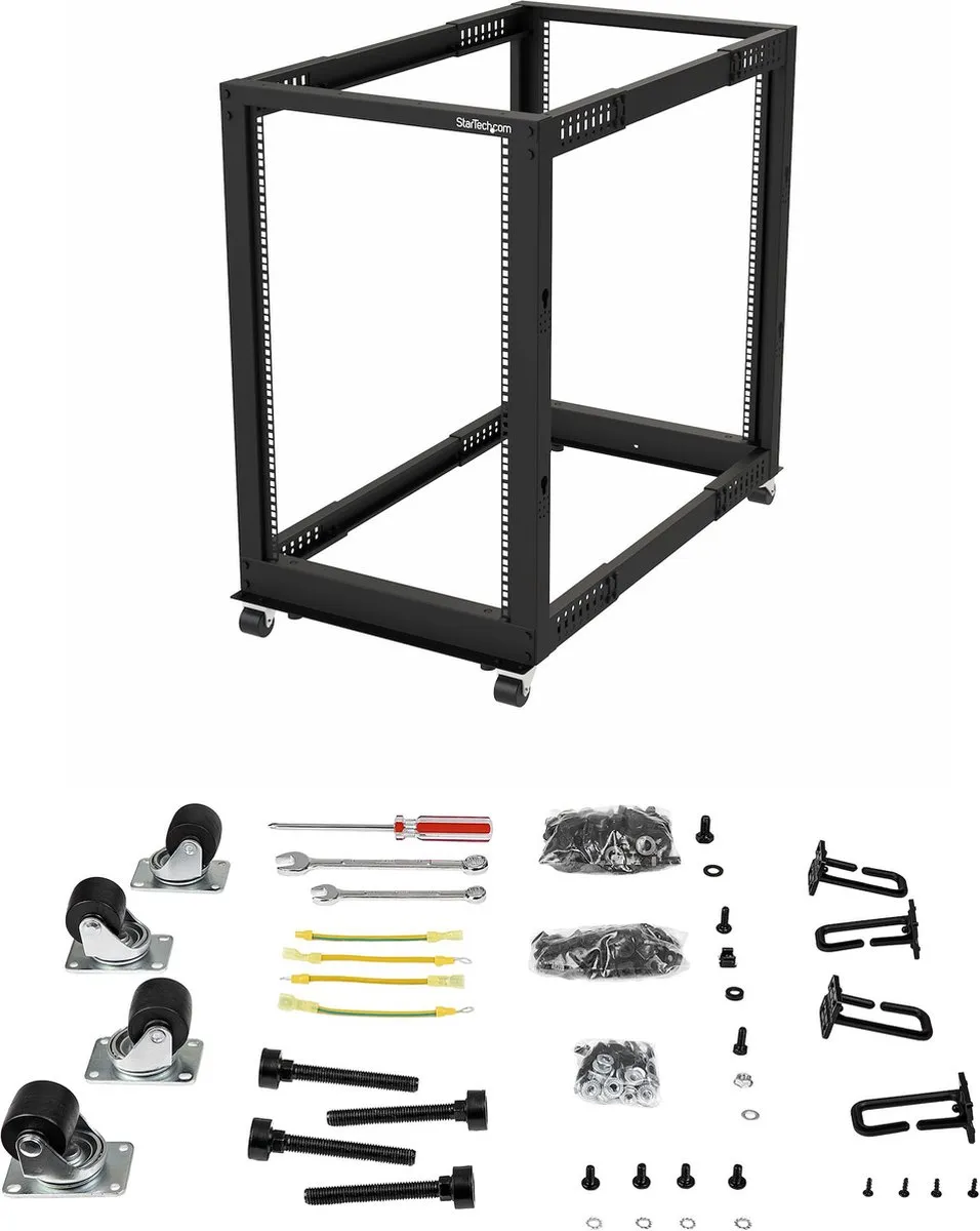 Startech 4POSTRACK18U Rackkast 18U - Zwart