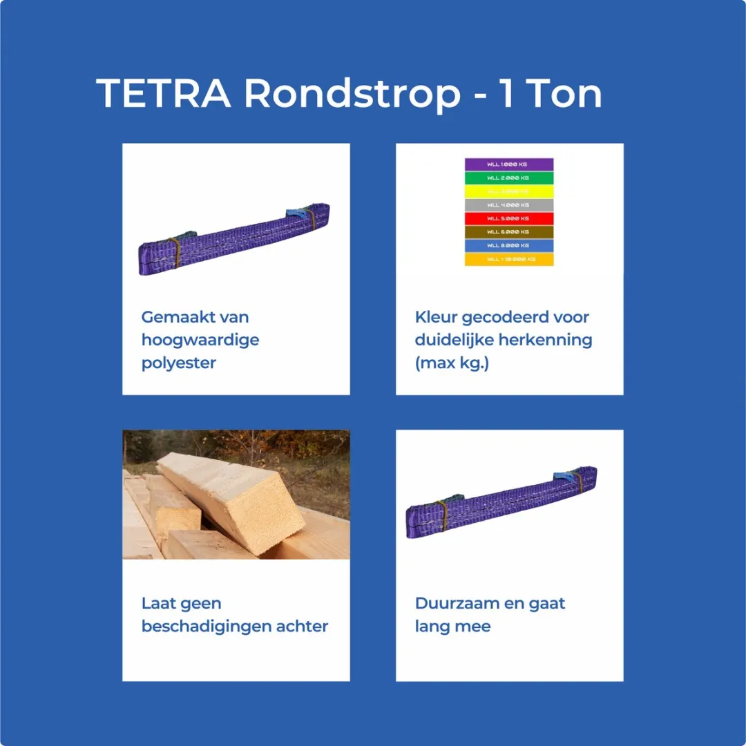 TETRA Tools Hijsband 1 Ton 0,5m - Paars