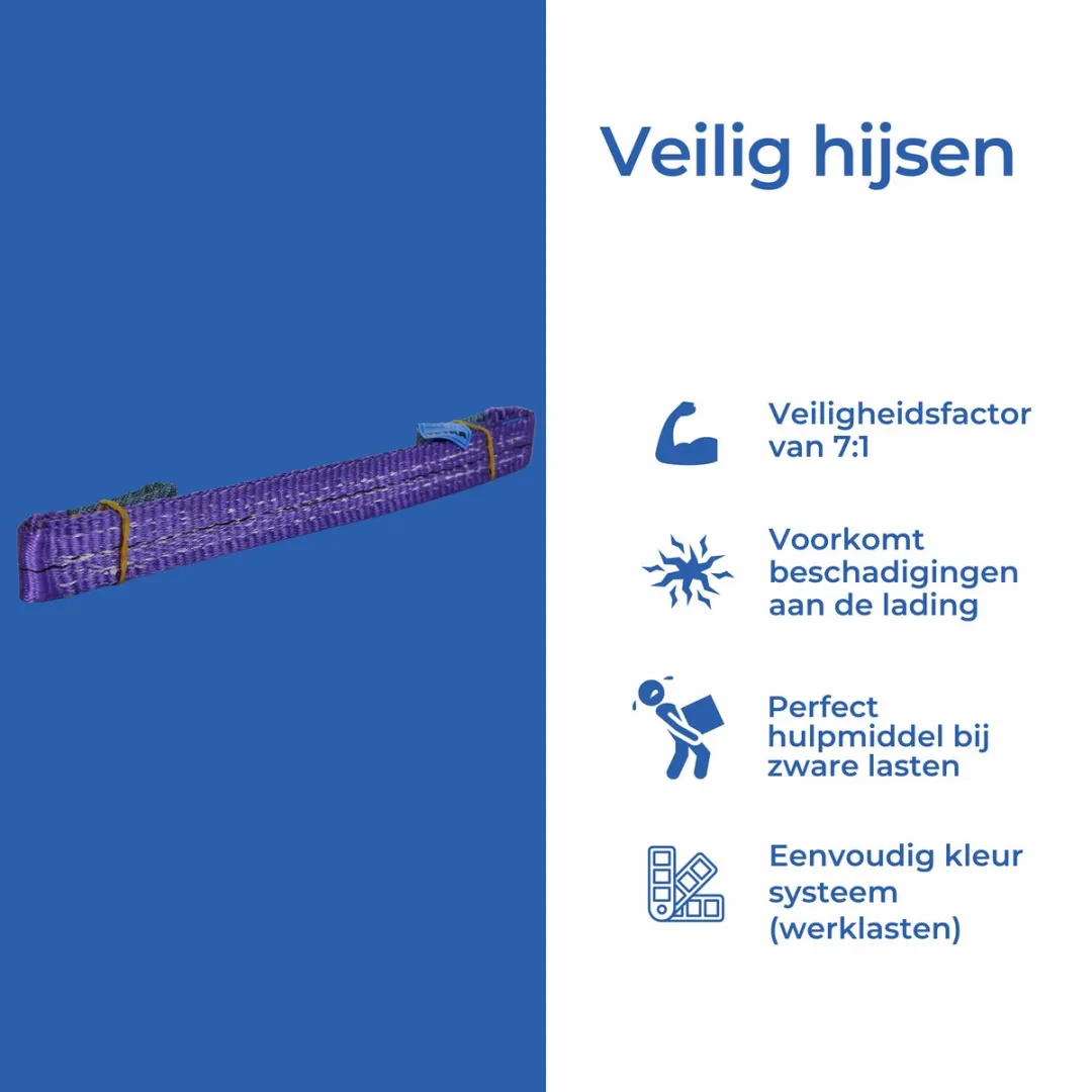 TETRA Tools Hijsband 1 Ton 0,5m - Paars