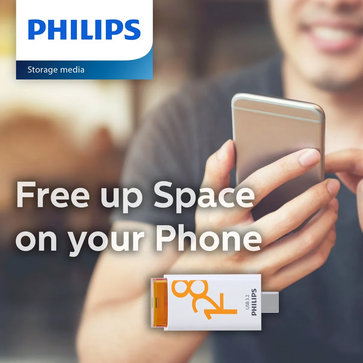 Philips USB-C Click Serie FM12FD175B 128GB - Oranje - afbeelding 6 van 6