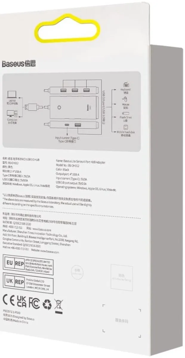 Baseus 5-in-1 USB-C Adapter WKQX030001 - Zwart - afbeelding 4 van 6