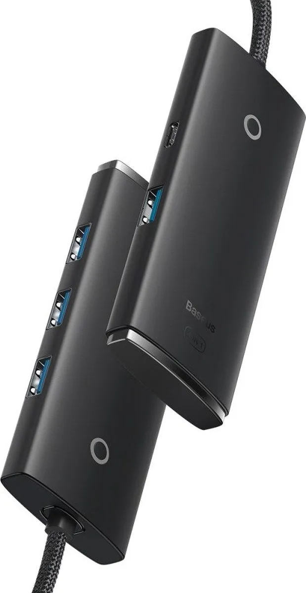 Baseus 5-in-1 USB-C Adapter WKQX030001 - Zwart - afbeelding 5 van 6