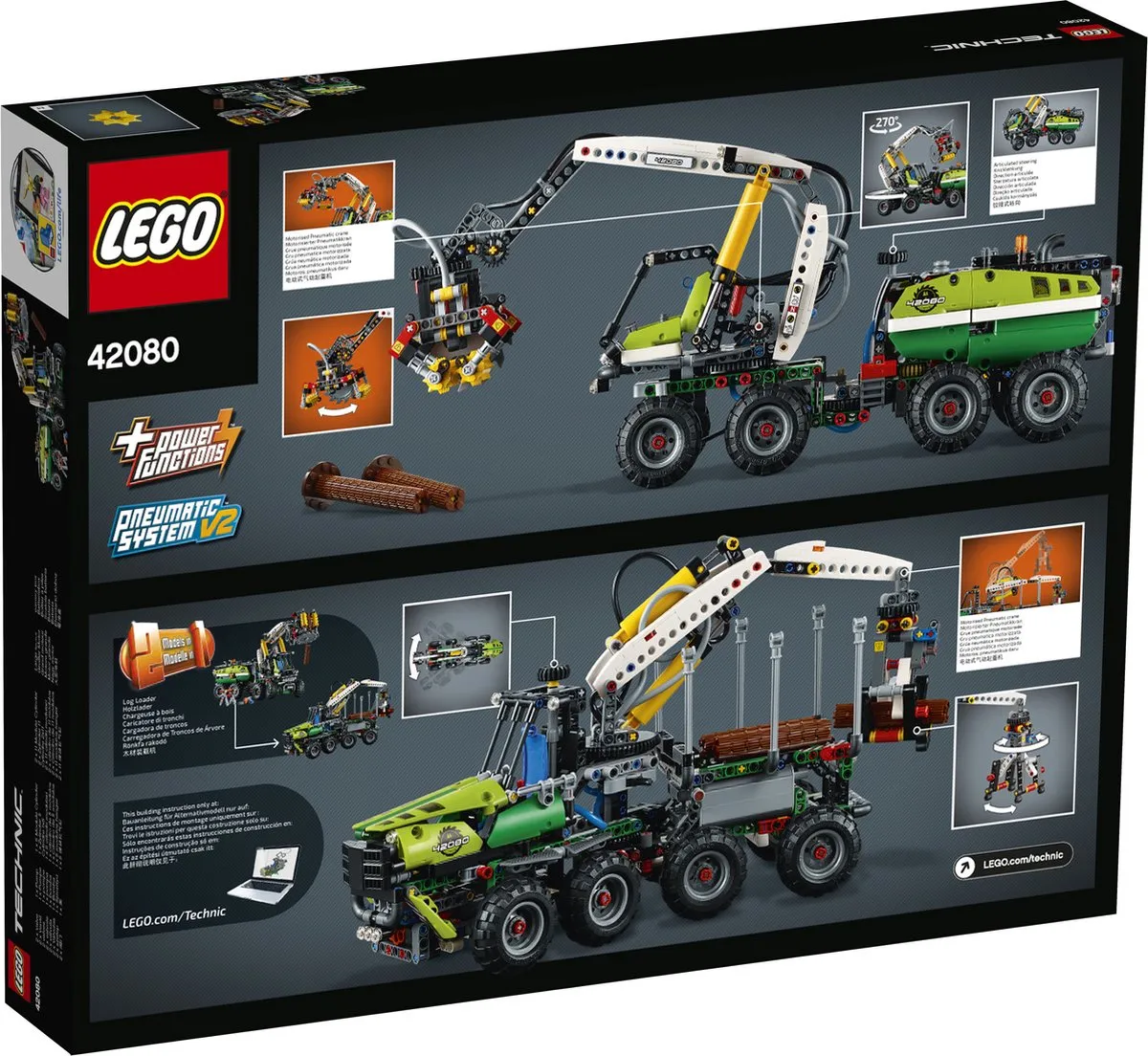 LEGO Technic Bosbouwmachine 42080 - 1003 Stukken - Zwart