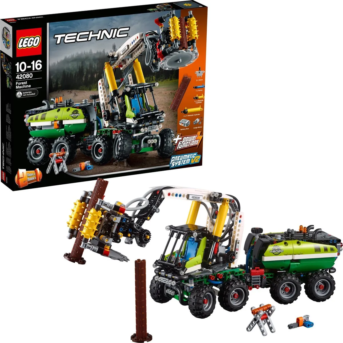 LEGO Technic Bosbouwmachine 42080 - 1003 Stukken - Zwart - afbeelding 6 van 6