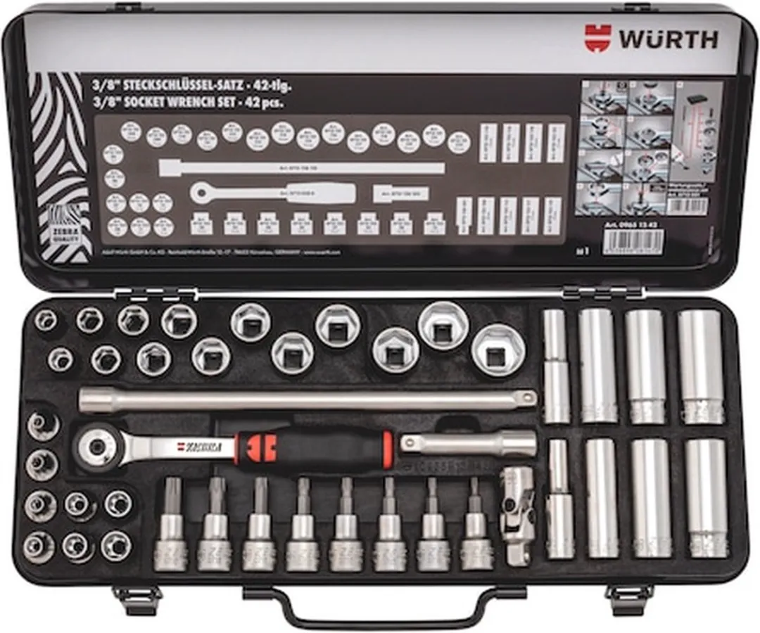 Würth 3/8" Dopsleutels Assortiment 42-delig