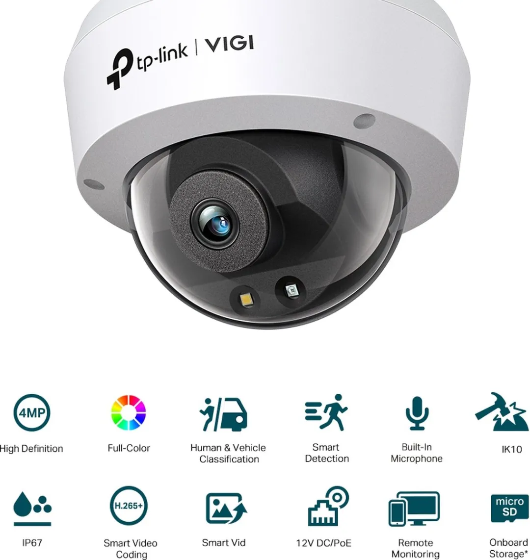 TP-Link VIGI C240 Dome IP-camera 2.8mm - 2560x1440 - Zwart/Wit - afbeelding 6 van 6