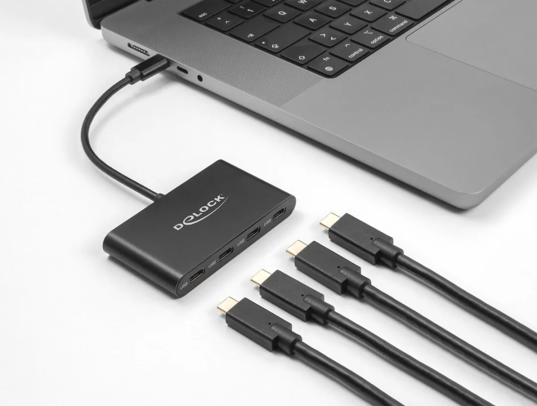 Delock USB 3.2 Gen 2 Type-C Hub 64129 - 4 Poorten - Zwart