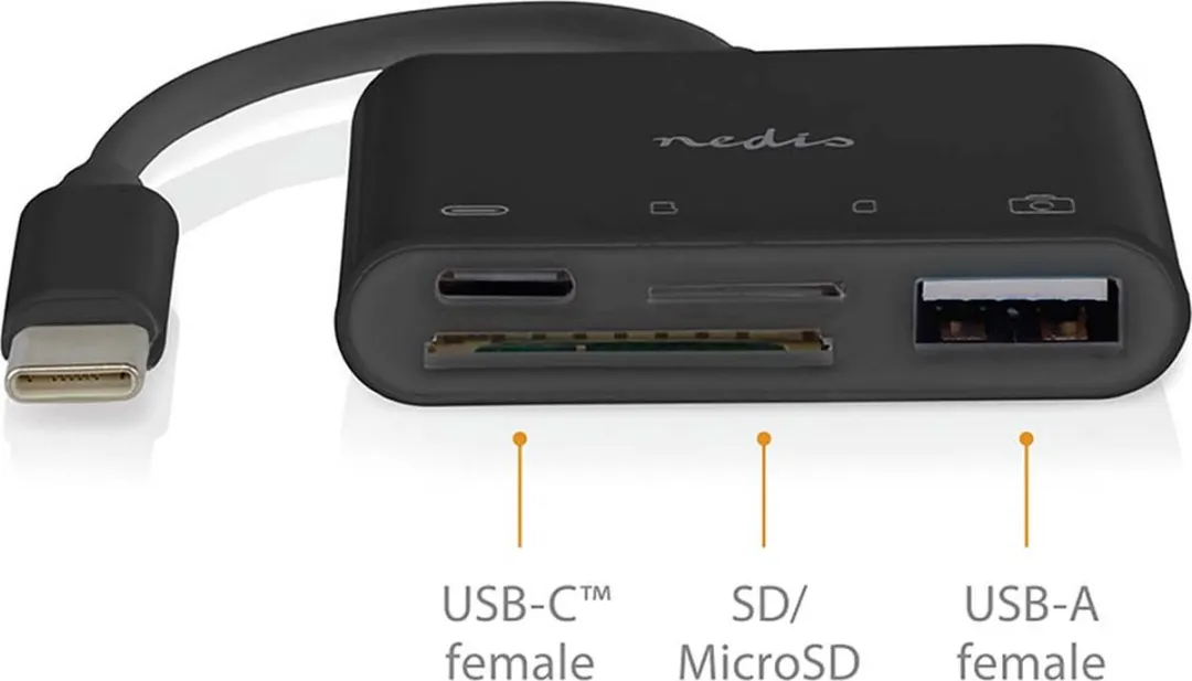 Nedis USB-Hub CCGB64780BK01 - 4 Poorten USB 2.0 - Zwart