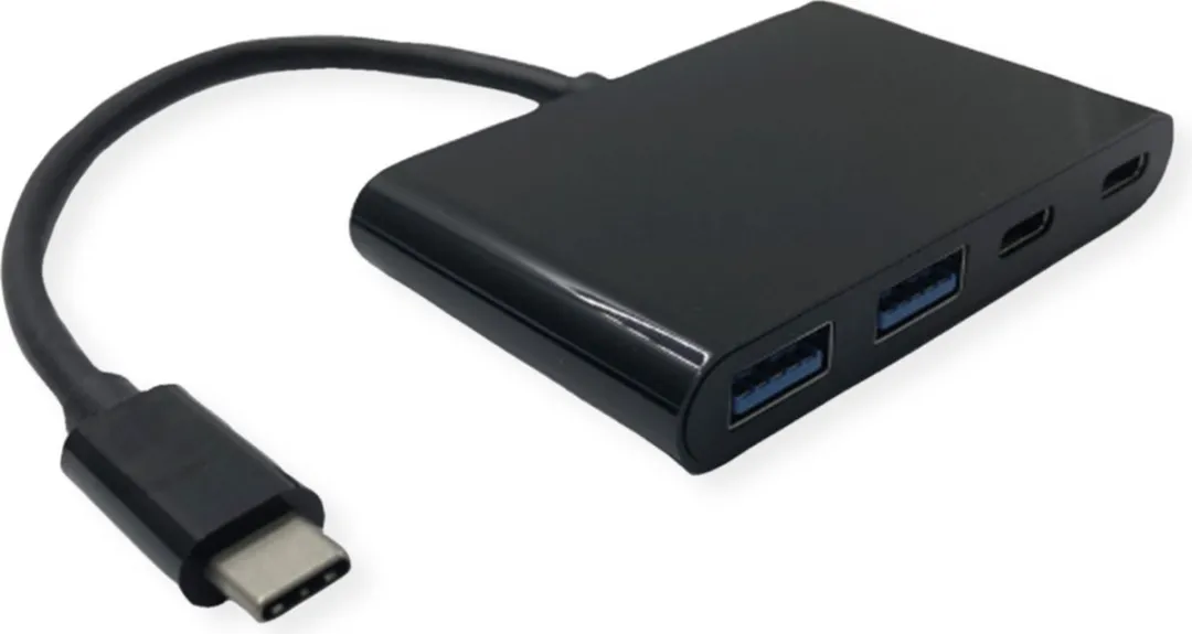 Value USB 3.2 Gen 2 Hub 4x (2x A+ 2x C) - Zwart - afbeelding 4 van 5