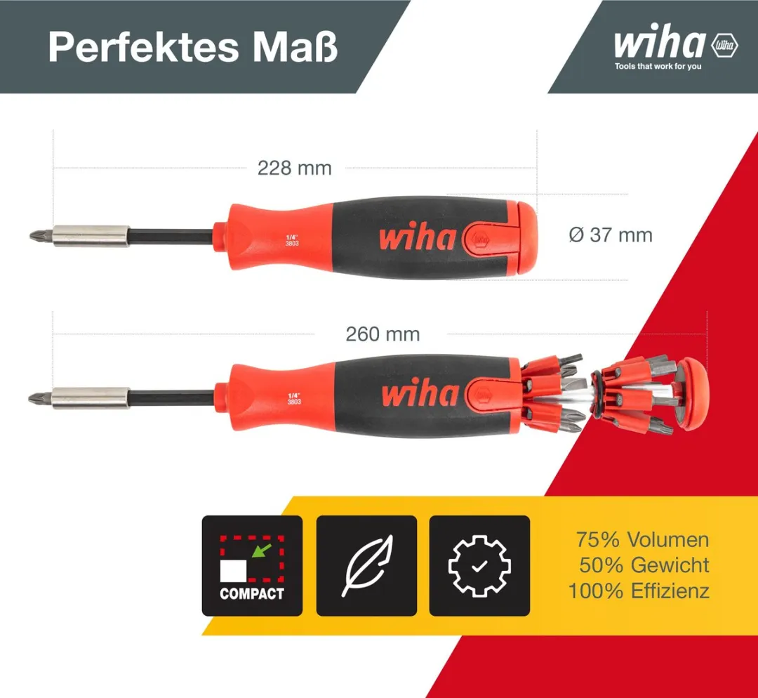 Wiha Schroevendraaier Bitmagazijn SB3803 02-021 - 1/4" - 2 Stuks