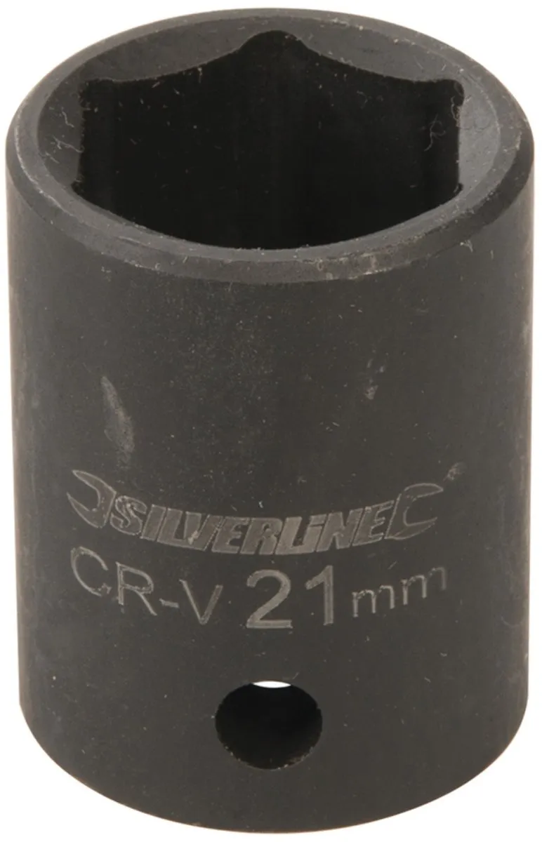Silverline Zeskant-krachtdop 21mm - Metrisch