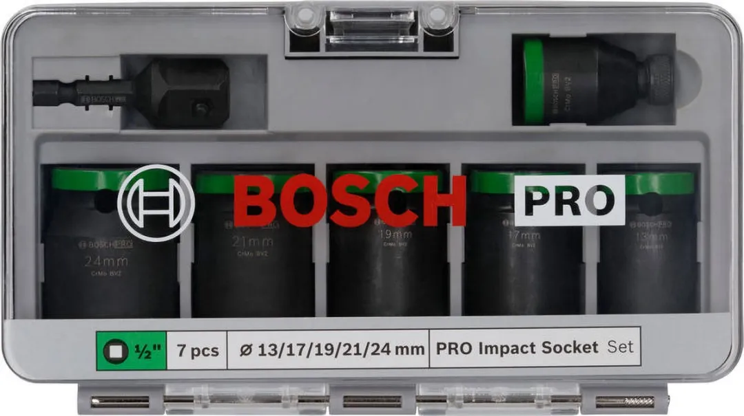 Bosch Professional Slagmoerdoppenset 12-delig - 1/2" - Zwart