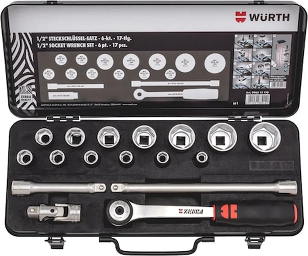 Würth Dopsleutel 1/2" 17-delig - 17 Stuks