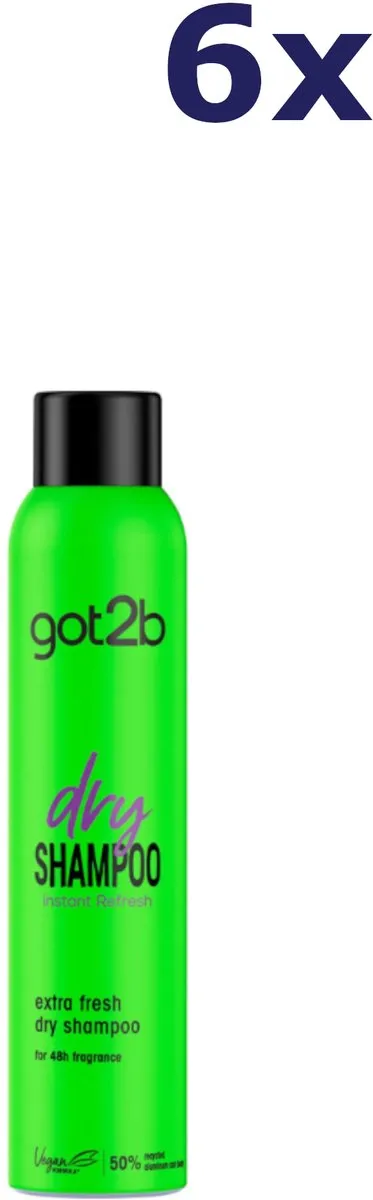 Schwarzkopf Got2b Dry Shampoo Extra Fresh - 6x200ml