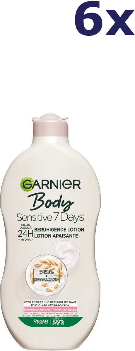 Garnier Body Sensitive Verzachtende Bodylotion Havermelk Probiotica 2400ml - 6 Stuks